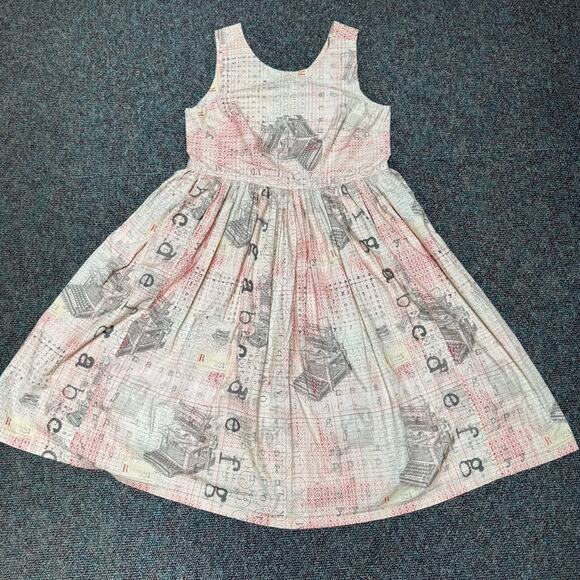 Handmade Dresses & Skirts - Handmade Dress L See Measrmnts Cottagecore Writer Typewriter Book Nerd Academia